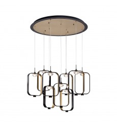  Gold-Black Chandelier (37079-017)-Eurofase