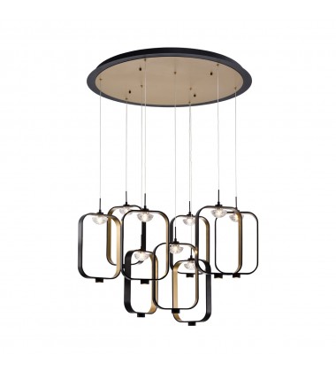  Gold-Black Chandelier (37079-017)-Eurofase