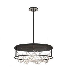 Silver-Black Chandelier (38097-027)-Eurofase Silver-Black Chandelier (38097-027)-Eurofase
