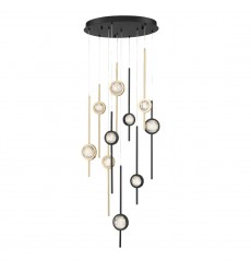  Gold-Black Chandelier (39464-033)-Eurofase