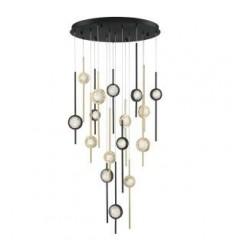  Gold-Black Chandelier (39465-030)-Eurofase