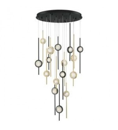  Gold-Black Chandelier (39465-030)-Eurofase