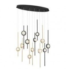  Gold-Black Chandelier (39466-037)-Eurofase