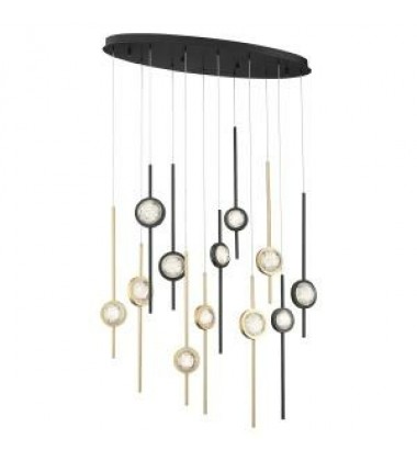  Gold-Black Chandelier (39466-037)-Eurofase