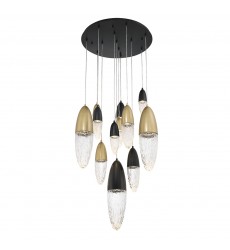  Gold-Black Chandelier (43859-041)-Eurofase