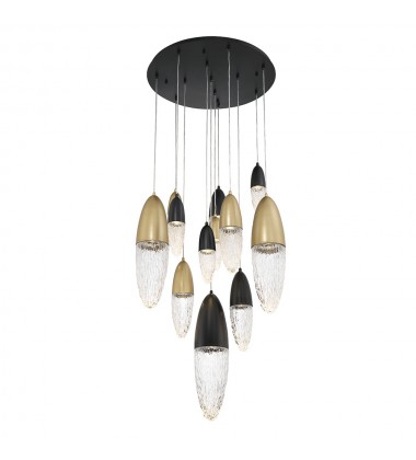  Gold-Black Chandelier (43859-041)-Eurofase