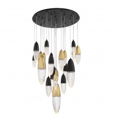  Gold-Black Chandelier (43860-043)-Eurofase
