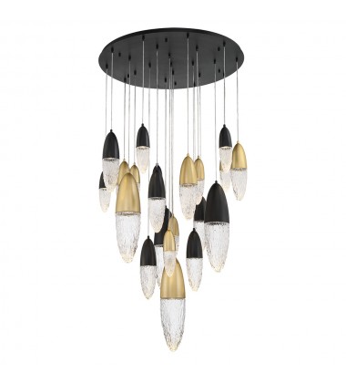 Gold-Black Chandelier (43860-043)-Eurofase