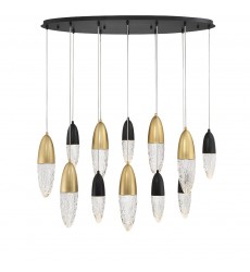  Gold-Black Chandelier (43861-042)-Eurofase