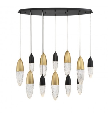 Gold-Black Chandelier (43861-042)-Eurofase