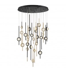  Gold-Black Chandelier (43890-033)-Eurofase