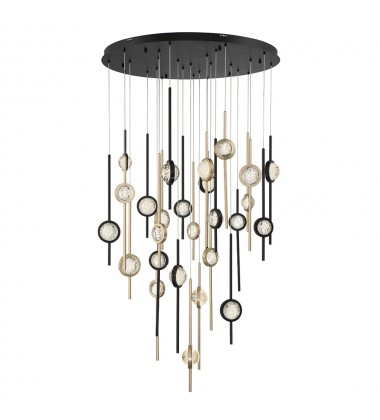 Gold-Black Chandelier (43890-033)-Eurofase Gold-Black Chandelier (43890-033)-Eurofase