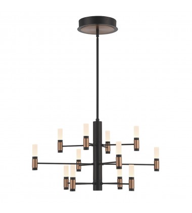  Brass-Black Chandelier (46353-016)-Eurofase