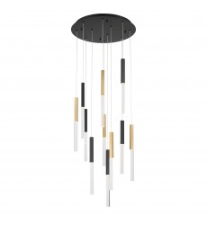  Gold-Black Chandelier (46477-033)-Eurofase