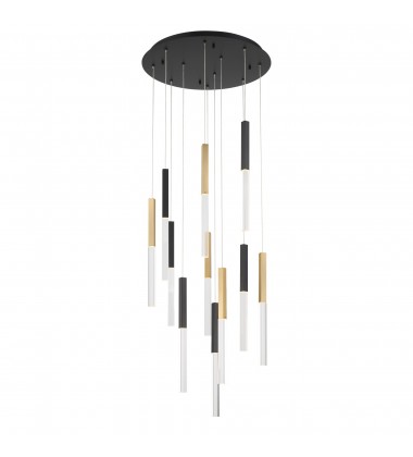 Gold-Black Chandelier (46477-033)-Eurofase Gold-Black Chandelier (46477-033)-Eurofase