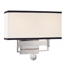  Gresham Park 2 Light Wall Sconce With Black Trim On Shade 5642-PN Hudson Valley Lighting