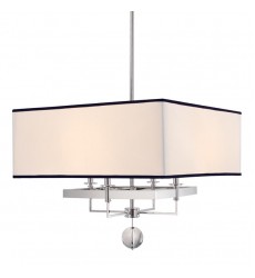  Gresham Park 4 Light Chandelier With Black Trim On Shade 5646-PN Hudson Valley Lighting