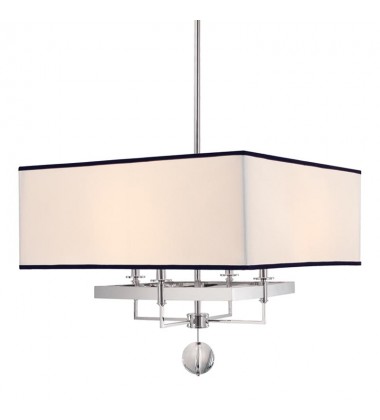 Gresham Park 4 Light Chandelier With Black Trim On Shade 5646-PN Hudson Valley Lighting  Gresham Park 4 Light Chandelier With Black Trim On Shade 5646-PN Hudson Valley Lighting