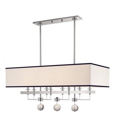 Gresham Park 8 Light Island With Black Trim On Shade 5648-PN Hudson Valley Lighting  Gresham Park 8 Light Island With Black Trim On Shade 5648-PN Hudson Valley Lighting