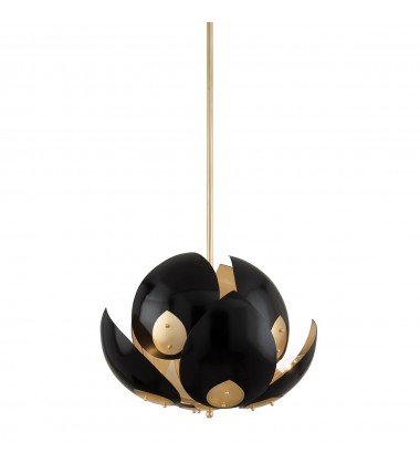  Lotus 8 Light Chandelier 5708-GL/BK Hudson Valley Lighting