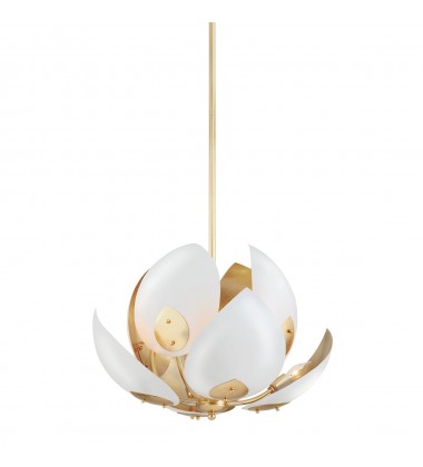  Lotus 8 Light Chandelier 5708-GL/WH Hudson Valley Lighting