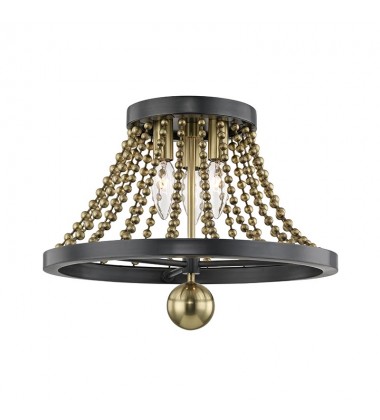  Spool 3 Light Flush Mount 5710-AGB Hudson Valley Lighting