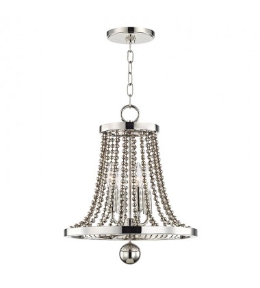  Spool 4 Light Chandelier 5714-PN Hudson Valley Lighting