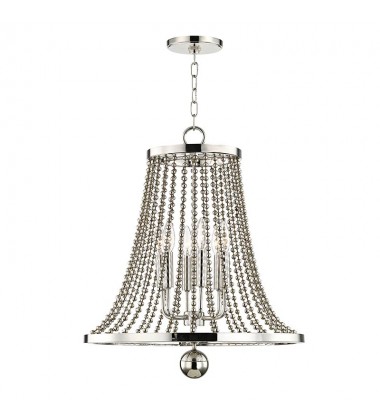  Spool 6 Light Chandelier 5720-PN Hudson Valley Lighting