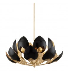  Lotus 16 Light Chandelier 5739-GL/BK Hudson Valley Lighting