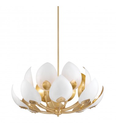 Lotus 16 Light Chandelier 5739-GL/WH Hudson Valley Lighting  Lotus 16 Light Chandelier 5739-GL/WH Hudson Valley Lighting