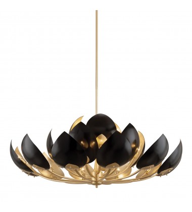  Lotus 21 Light Chandelier 5754-GL/BK Hudson Valley Lighting