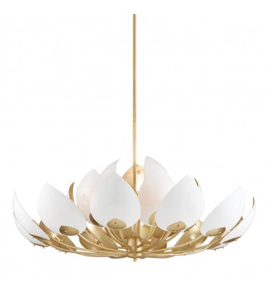  Lotus 21 Light Chandelier 5754-GL/WH Hudson Valley Lighting
