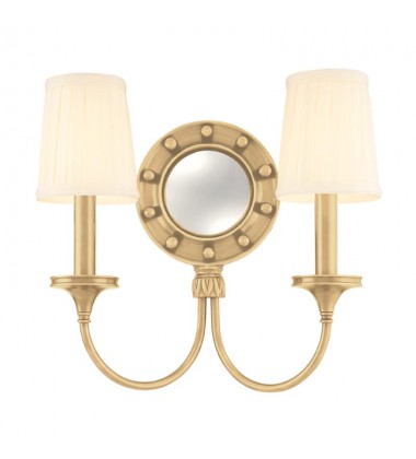 Regent 2 Light Mirrored Wall Sconce 632-AGB Hudson Valley Lighting  Regent 2 Light Mirrored Wall Sconce 632-AGB Hudson Valley Lighting