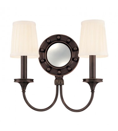 Regent 2 Light Mirrored Wall Sconce 632-OB Hudson Valley Lighting  Regent 2 Light Mirrored Wall Sconce 632-OB Hudson Valley Lighting