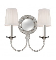 Regent 2 Light Mirrored Wall Sconce 632-PN Hudson Valley Lighting  Regent 2 Light Mirrored Wall Sconce 632-PN Hudson Valley Lighting