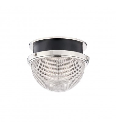 Lucien 1 Light Small Flush Mount 6909-PN/BK Hudson Valley Lighting  Lucien 1 Light Small Flush Mount 6909-PN/BK Hudson Valley Lighting