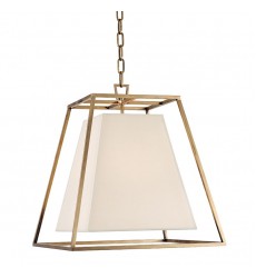Kyle 4 Light Pendant W/White Shade 6917-AGB-WS Hudson Valley Lighting  Kyle 4 Light Pendant W/White Shade 6917-AGB-WS Hudson Valley Lighting