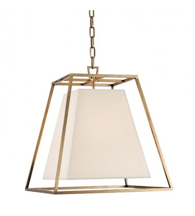 Kyle 4 Light Pendant W/White Shade 6917-AGB-WS Hudson Valley Lighting  Kyle 4 Light Pendant W/White Shade 6917-AGB-WS Hudson Valley Lighting