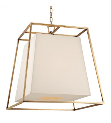  Kyle 6 Light Chandelier W/White Shade 6924-AGB-WS Hudson Valley Lighting