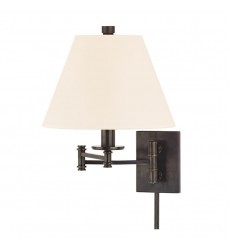  Claremont 1 Light Wall Sconce With Plug W/White Shade 7721-OB-WS Hudson Valley Lighting