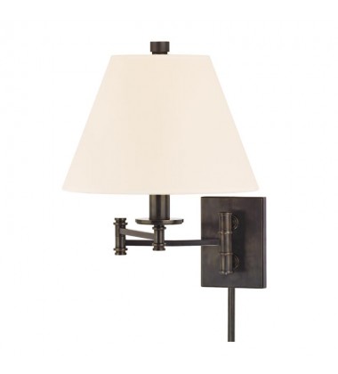  Claremont 1 Light Wall Sconce With Plug W/White Shade 7721-OB-WS Hudson Valley Lighting