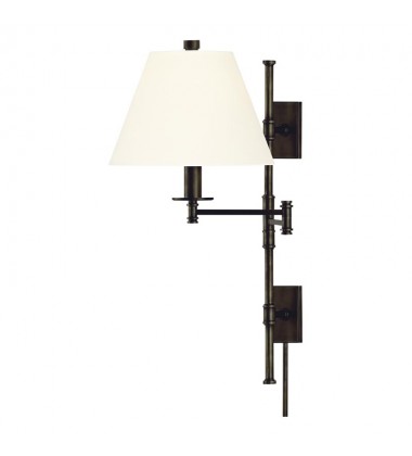  Claremont 1 Light Wall Sconce With Plug W/White Shade 7731-OB-WS Hudson Valley Lighting