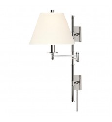  Claremont 1 Light Wall Sconce With Plug W/White Shade 7731-PN-WS Hudson Valley Lighting