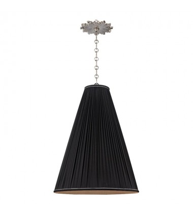  Blake 1 Light Pendant With Black Shade W/ Silver Trim 7818-PN-B Hudson Valley Lighting