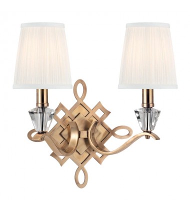 Fowler 2 Light Wall Sconce 8182-AGB Hudson Valley Lighting  Fowler 2 Light Wall Sconce 8182-AGB Hudson Valley Lighting