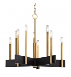  Abrams 10 Light Chandelier 8825-AGB Hudson Valley Lighting