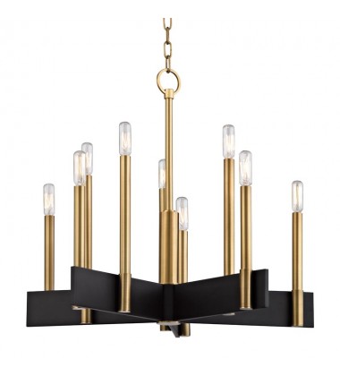  Abrams 10 Light Chandelier 8825-AGB Hudson Valley Lighting
