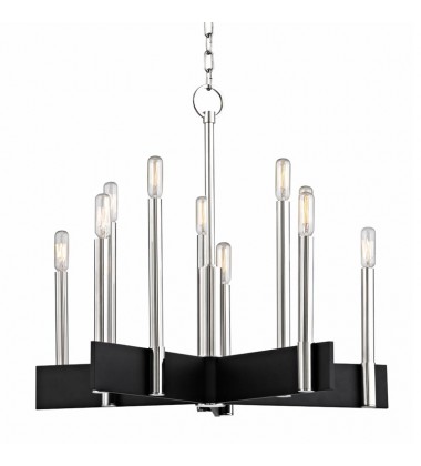  Abrams 10 Light Chandelier 8825-PN Hudson Valley Lighting