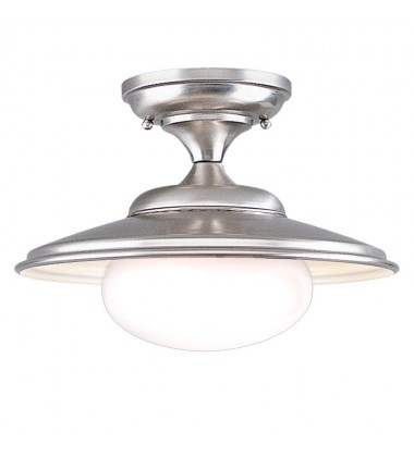 Independence 1 Light Semi Flush 9101-SN Hudson Valley Lighting  Independence 1 Light Semi Flush 9101-SN Hudson Valley Lighting