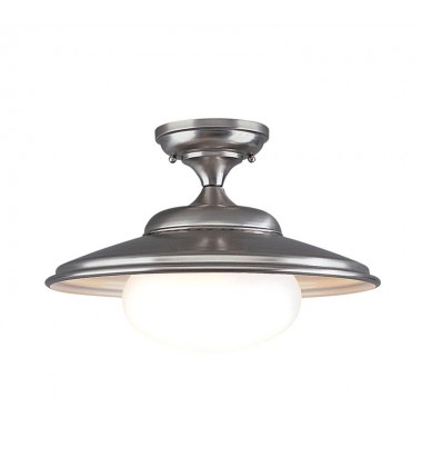 Independence 1 Light Semi Flush 9106-SN Hudson Valley Lighting  Independence 1 Light Semi Flush 9106-SN Hudson Valley Lighting